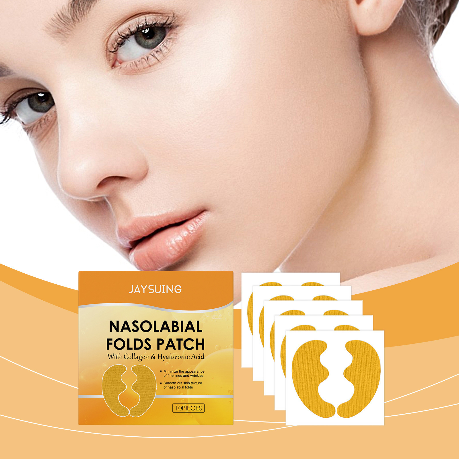 Collagen Under Eye Patches - لاصقات إزالة التجاعيد بحمض الهيالورونيك، لاصقات